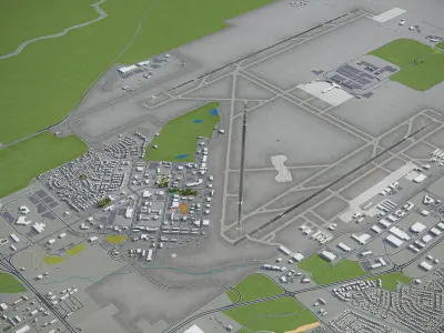 Colorado Springs Airport Low-poly 3D model