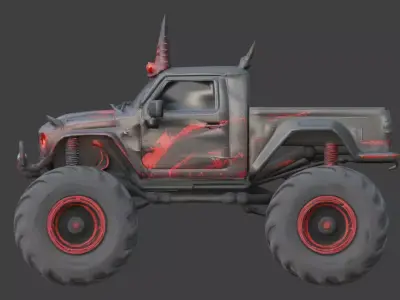 Possessed Demon Monster Truck 3D Model Low-poly 3D model