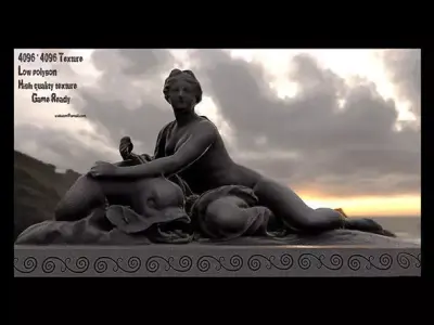 woman statue  Low-poly 3D model