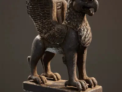 Ancient Persian Achaemenid Griffin Statue 4K PBR 3D model