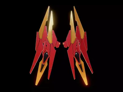 Robot Wings Low-poly 3D model 2