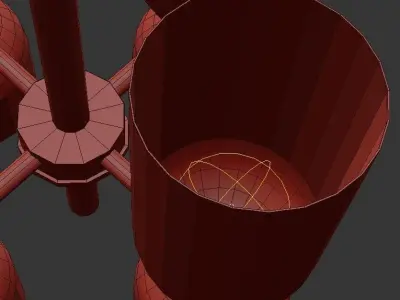 Lightmaker four light chandelier in brass with glass shades 3D model