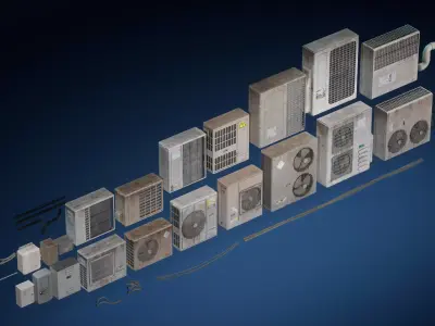 City Building Props Low-poly 3D model