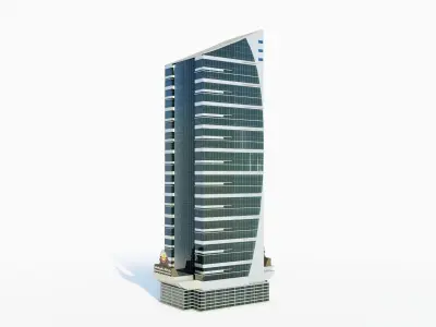 AKH tower - Qatar doha Low-poly 3D model