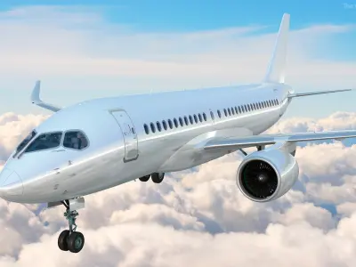  Passenger Aircraft Airbus A220-100 Detailed Cabin 