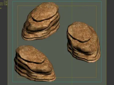 Desert - Mountain - Wind Stone 08 3D model