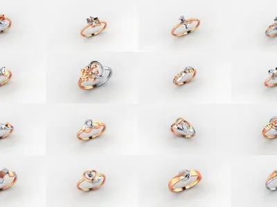 103 Ultra light wt minimalist Plain Gold Ring 3dm stl renders 3D Model Pack