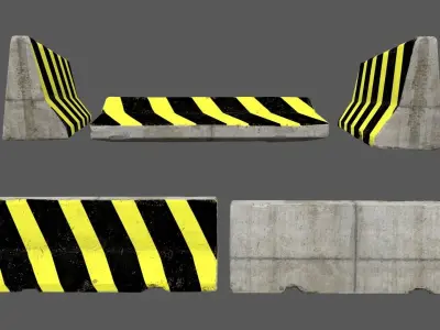 barrier set 5 of road markings Low-poly 3D model