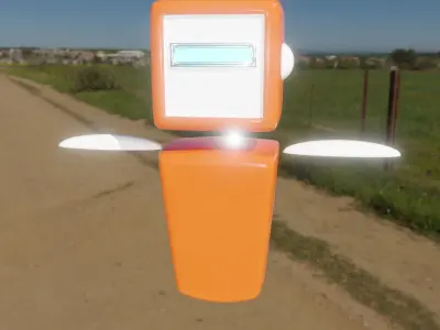 Low Poly Robot orange Free low-poly 3D model