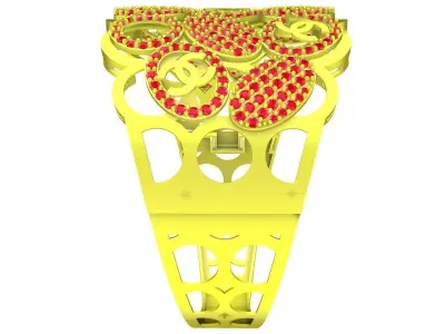 Luxury Floral Cluster Ring 3D Model 6288 3D print model