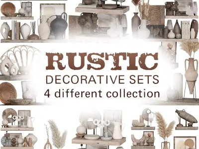 Decorative Set Rustic style - collection 01 3D Model Pack