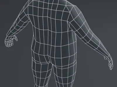 Fat Body Base Mesh 3D Model Family Pack 1000 Polygons