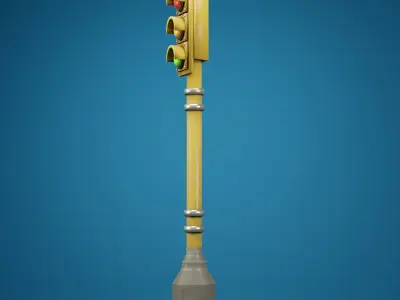 Traffic Light Prop Low-poly 3D model