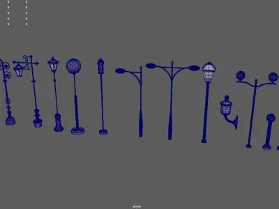 Street Lights Pack Low-poly 3D model