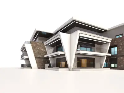 Modern Residential Building 02 3D model