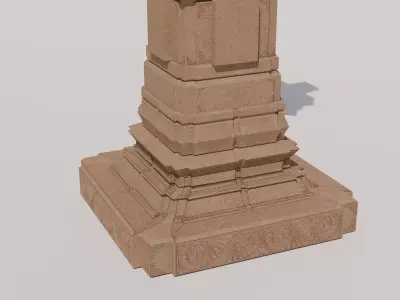 Ancient Indian Temple Pillar - Ayodhya Inspired - PBR Game Ready 3D model