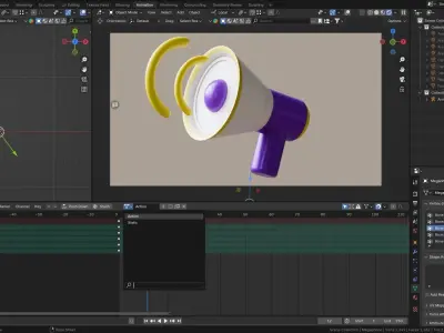 Marketing Icons - Megaphone Low-poly 3D model