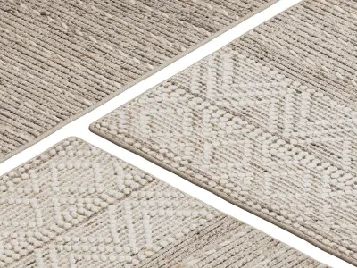 Carpet set 3200 - Handwoven Kushal Rug - 3K 3D model
