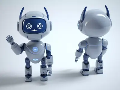 AstroBuddy  Futuristic Mascot Robot Character Low-poly 3D model