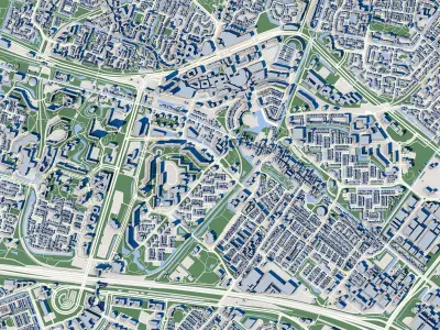 Cityscape Zoetermeer Netherlands 3D model