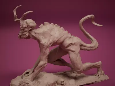 Spawn of the Abyss -The Abyssal Hound - Creatures STL 3D print model