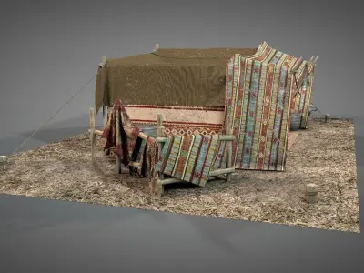 Bedouin Desert Tent v4 3D model