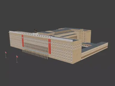 FLUGHAFEN TEMPELHOF main building  rare 3D model
