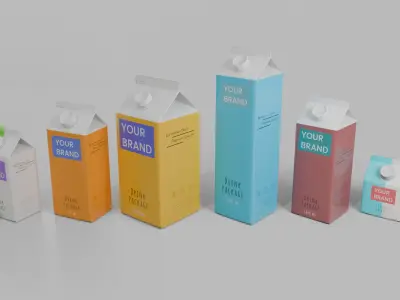  Beverage Carton Gable-Top Full Set - Customizable Pack 