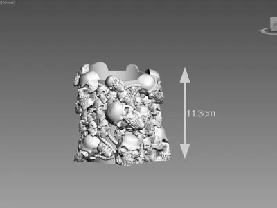 Skull robot pen holder Cyborg pen holder Perfect Gamer Gift 3D print model