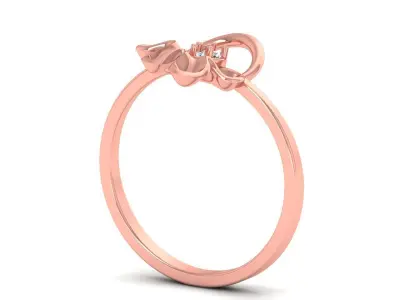 Solitaire Wedding Engagement Women Light Weight Flower Rings 3D print model 7