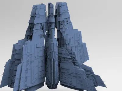 Alien Ship pyramid Ship Stargate 2 3D model