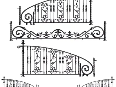 iron railings - fence 3D model