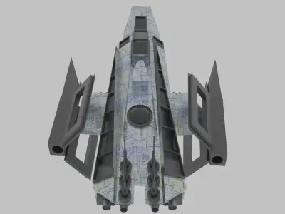  Es - 500 Spaceship  Low-poly 3D model