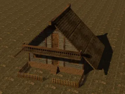 Medieval house six 15 Low-poly 3D model