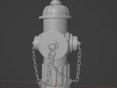 Hydrant fire with chain 3D model