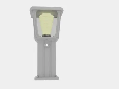 Solar Bollard Garden Light 3D model