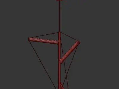 ed045 light fixture with two triangles hanging from it 3D model
