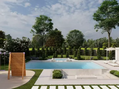Garden Landscape 3D Model - SketchUp and Lumion Scene 3D  3D model