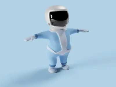 Rigged Little Space Boy Cartoon Character  3D model