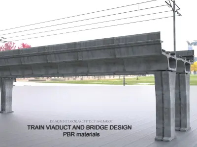 RAILWAY    CONCRETE  BRIDGE 3DMODEL  Low-poly 3D model