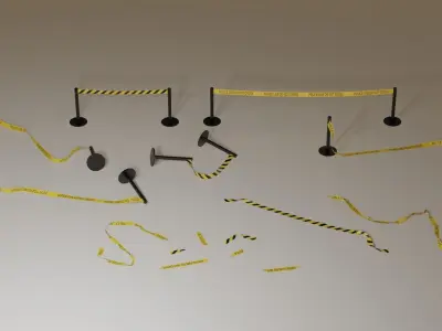 Police Line Low-poly 3D model