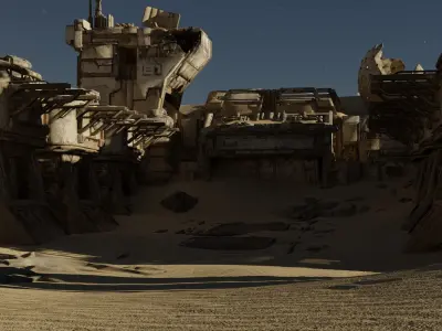 Sci-Fi Abandoned outpost 3D model