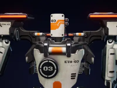 Etasphera03 humanoid robot Low-poly 3D model
