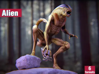 Alien Predator Creature high poly 3D model