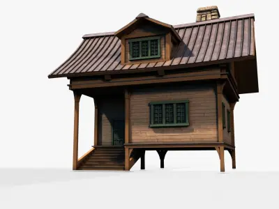 Cottage 09 Low-poly 3D model