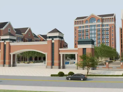 School Building 05 Low-poly 3D model