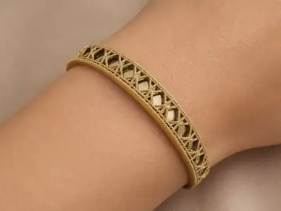 The Aurelian Lattice Bangle Bracelet jewelry 3D model - for Her 3D print model