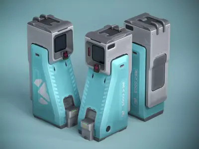 Sci-fi Console X3 PBR Low-poly 3D model