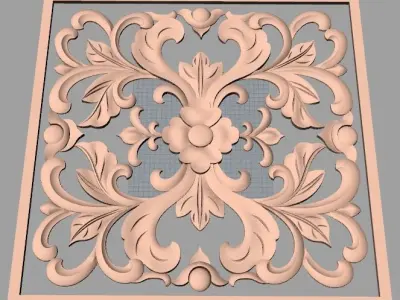 European furniture 3D relief models for CNC wood engraving E186 3D model