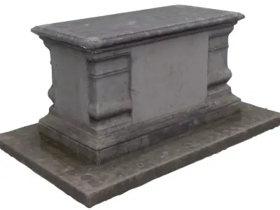 Tomb 01 - High and Low Poly Versions Low-poly 3D model